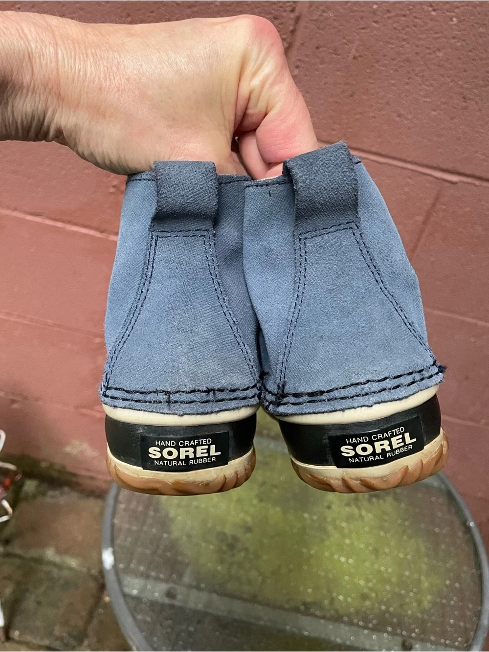 Sorel Out N About Waterproof Blue Duck Ankle Rain Boots 8.5